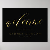 Calligraphy Script Welcome Minimal Modern Wedding Foil Prints (Front)