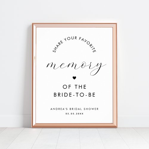 Calligraphy Share a Memory Bridal Shower Sign