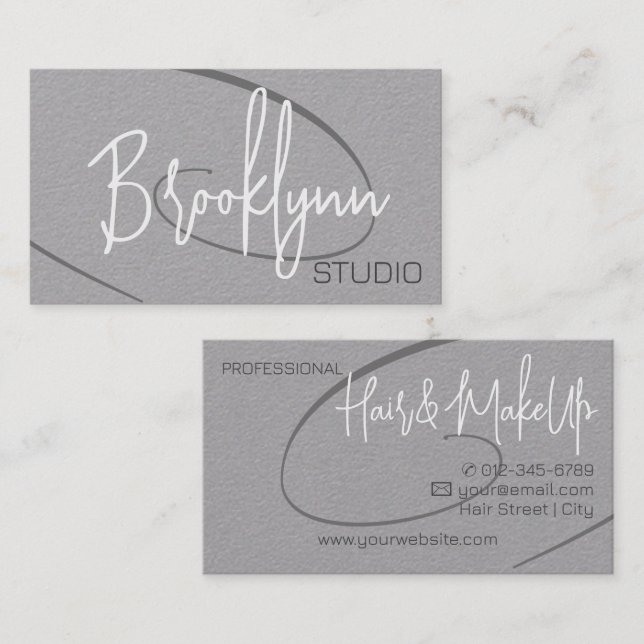 Calligraphy Signature Professional Hair Studio Business Card (Front/Back)