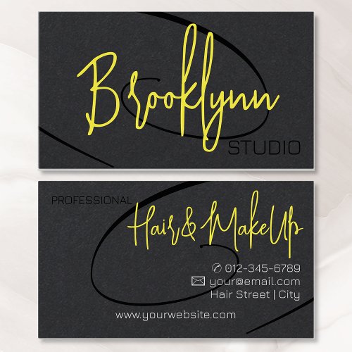 Calligraphy Signature Professional Hair Studio  Business Card
