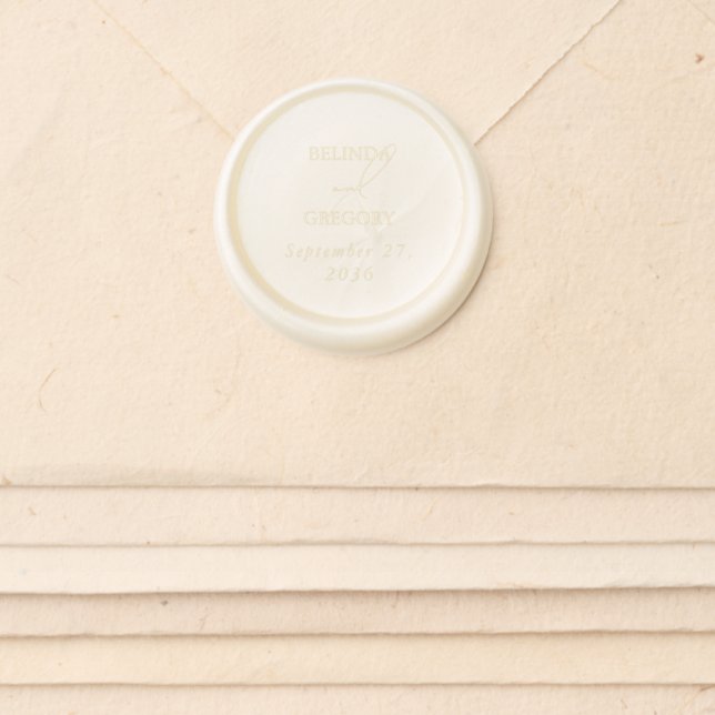 Calligraphy Signature Script Wedding Wax Seal Sticker (Front)