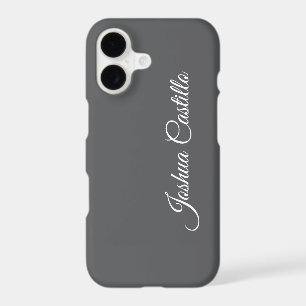 Calligraphy Simple Grey Professional Name iPhone 17 Case