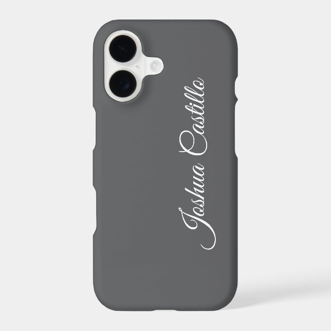 Calligraphy Simple Grey Professional Name Iphone Case (Back)