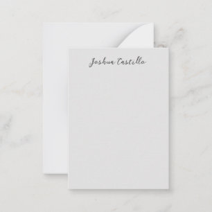 Calligraphy Simple Grey Professional Name Note Card