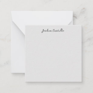 Calligraphy Simple Grey Professional Name Note Card