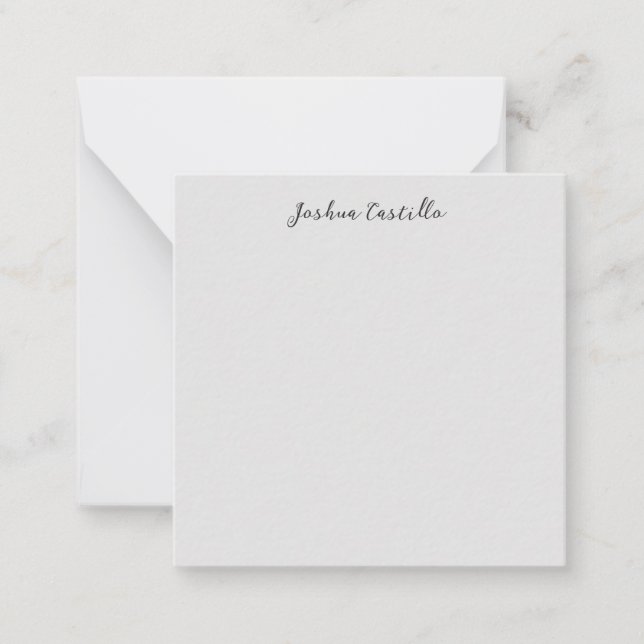 Calligraphy Simple Grey Professional Name Note Card (Front)