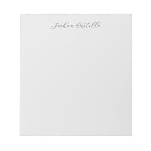 Calligraphy Simple Grey Professional Name Notepad
