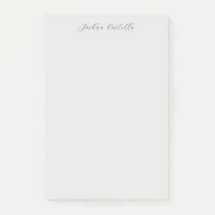 Calligraphy Simple Grey Professional Name Post-it Notes