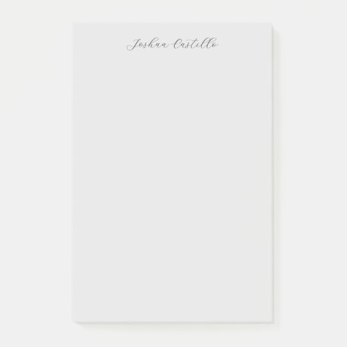 Calligraphy Simple Grey Professional Name Post_it Notes