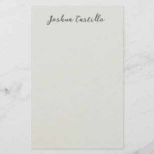 Calligraphy Simple Grey Professional Name Stationery