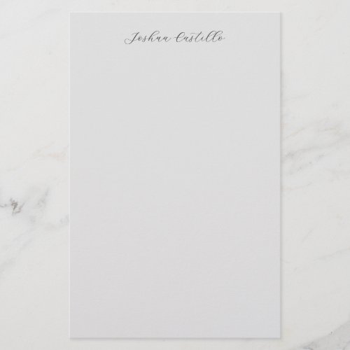Calligraphy Simple Grey Professional Name Stationery