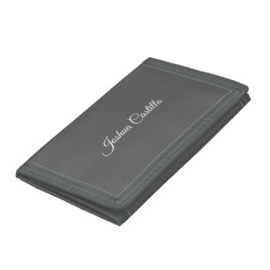 Calligraphy Simple Grey Professional Name Trifold Wallet