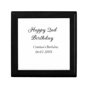 calligraphy simple minimal happy 2nd birthday gift box