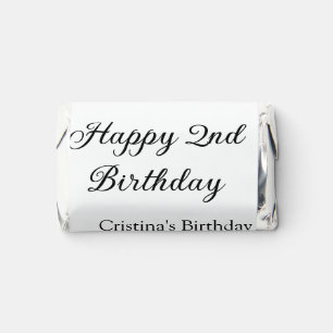 calligraphy simple minimal happy 2nd birthday hershey's miniatures