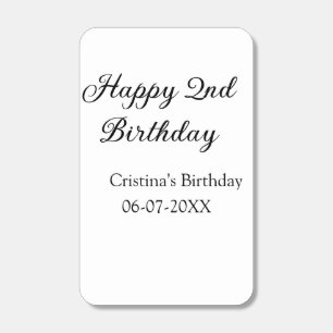 calligraphy simple minimal happy 2nd birthday matchboxes
