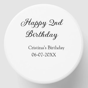 calligraphy simple minimal happy 2nd birthday mini candle favors