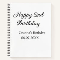 calligraphy simple minimal happy 2nd birthday
