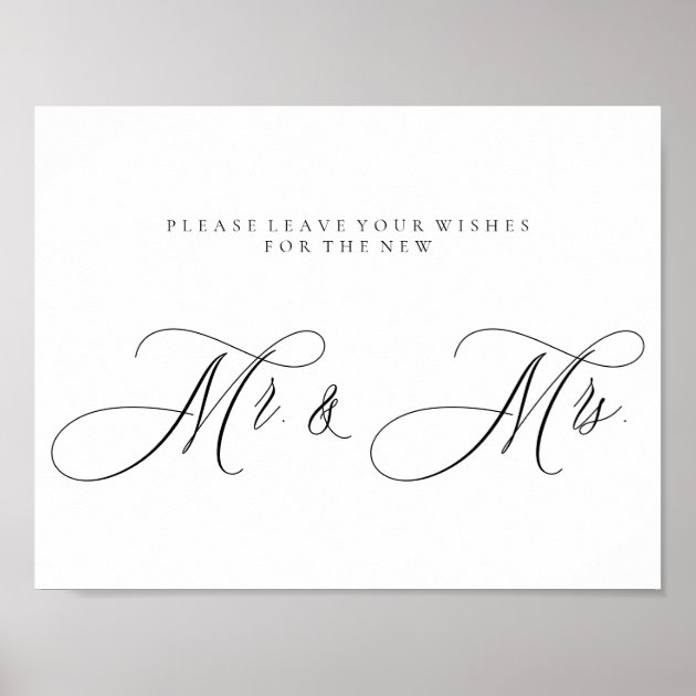 Calligraphy Simple Mr Mrs Signature Poster
