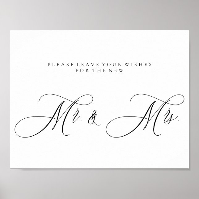 Calligraphy Simple Mr Mrs Signature Poster (Front)