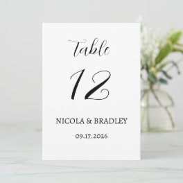 Calligraphy Simple Names & Date Table Numbers
