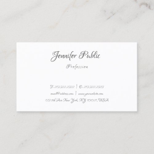 Calligraphy Simple Professional Elegant Template Business Card