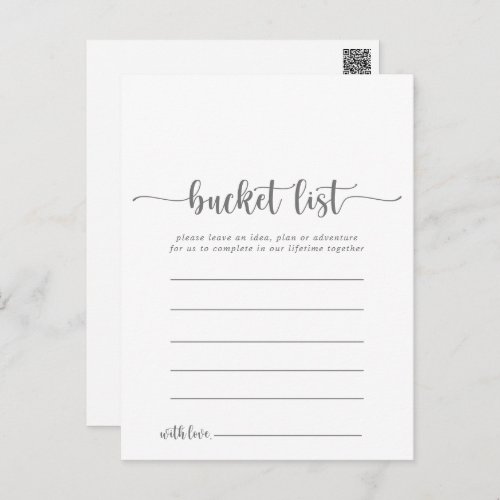 Calligraphy Simple Silver Bucket List Cards