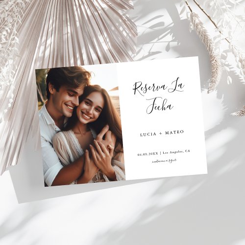 Calligraphy Simple Spanish Wedding Photo Save The Date
