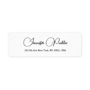 Calligraphy Simple Template Trendy Return Address Label