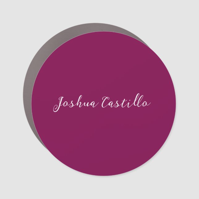 Calligraphy Simple Wine Color Professional Car Magnet (Front)