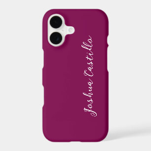 Calligraphy Simple Wine Color Professional Name iPhone 17 Case