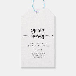 Calligraphy Sip Sip Hooray Bridal Shower  Gift Tags