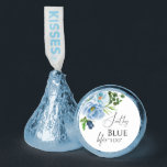 Calligraphy Something Blue Floral Bridal Shower Hershey®'s Kisses®<br><div class="desc">Elegant Something blue before I do watercolor floral designed Bridal Shower Hershey®'s Kisses® with baby blue flowers and greenery.</div>