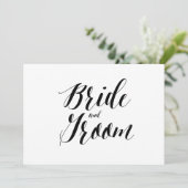 Calligraphy Style "Bride and Groom" Wedding Sign (Standing Front)