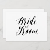 Calligraphy Style "Bride and Groom" Wedding Sign (Front/Back)