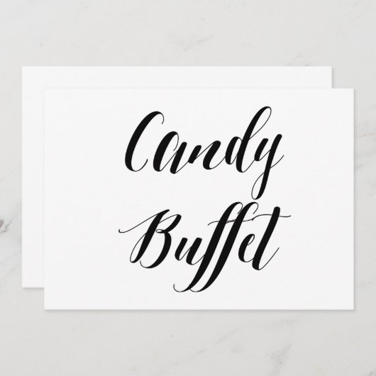 Calligraphy Style "Candy Buffet" Wedding Sign (Front/Back)