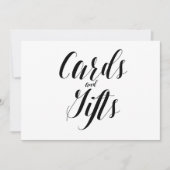 Calligraphy Style "Cards and Gifts" Wedding Sign (Front)