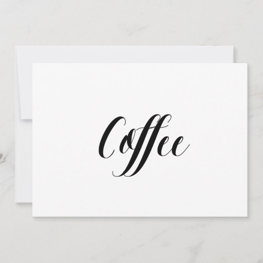 Calligraphy Style "Coffee" Wedding Sign (Front)