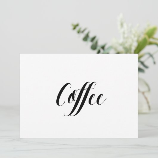 Calligraphy Style "Coffee" Wedding Sign (Standing Front)