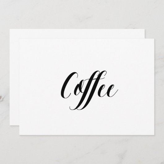 Calligraphy Style "Coffee" Wedding Sign (Front/Back)