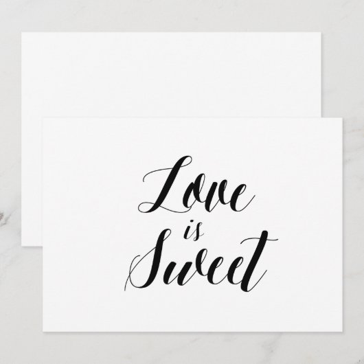 Calligraphy Style "Love is Sweet" Wedding Sign (Front/Back)