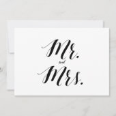 Calligraphy Style "Mr. and Mrs." Wedding Sign (Front)