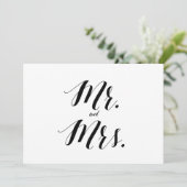 Calligraphy Style "Mr. and Mrs." Wedding Sign (Standing Front)
