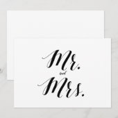Calligraphy Style "Mr. and Mrs." Wedding Sign (Front/Back)