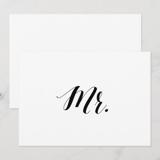 Calligraphy Style "Mr." Wedding Chair Sign (Front/Back)