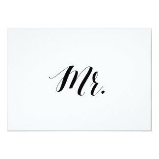 Calligraphy Style "Mr." Wedding Chair Sign Invitation