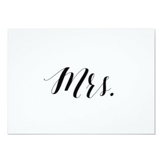 Calligraphy Style "Mrs." Wedding Chair Sign Invitation