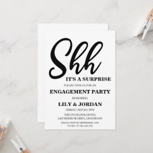 Calligraphy Surprise Engagement Party Invitation