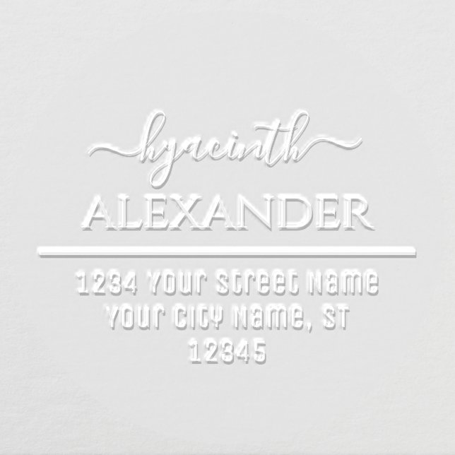 Calligraphy Swash Typography Name Address #2 Embosser (Design)