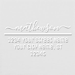 Calligraphy Swash Typography Name Address #3 Embosser