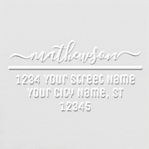 Calligraphy Swash Typography Name Address 3 Embosser